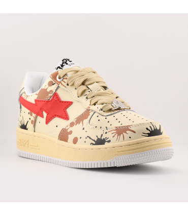 کفش کتانی بیپ مدل Bape Sk8 Sta Low ‘Paint Beige’