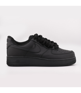 کفش کتانی نایک Air Force 1 Matte Black با بندهای طنابی مشکی