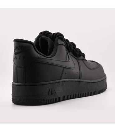 کفش کتانی نایک Air Force 1 Matte Black با بندهای طنابی مشکی