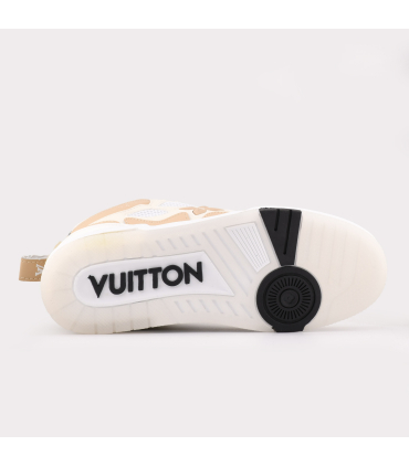 کفش اسنیکر لویی ویتون مدل LV Skate رنگ بژ سفید