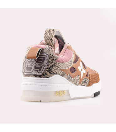 اسنیکر لویی ویتون LV Skate اورجینال - قهوهای با طرح پوست مار