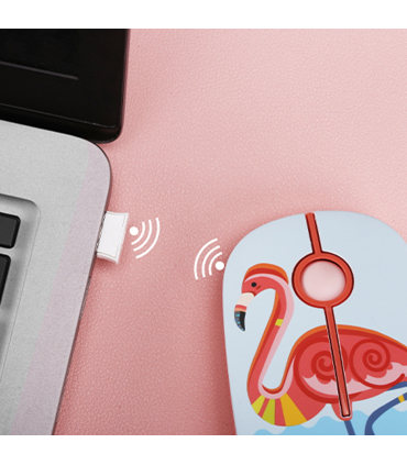 ماوس بی سیم اف دی مدل i330h برند FD طرح فلامینگو