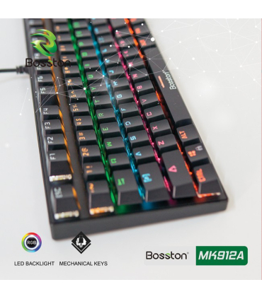 کیبورد مکانیکال گیمینگ بوستون مدل MK912A برند Bosston 