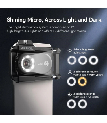 لنز میکروسکوپی موبایل اپکسل مدل APL-MS200 برند Apexel