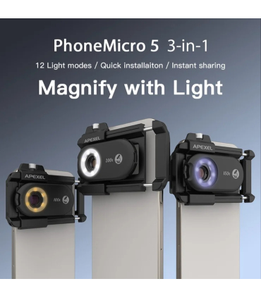 لنز میکروسکوپی موبایل اپکسل مدل APL-MS3in1 برند Apexel