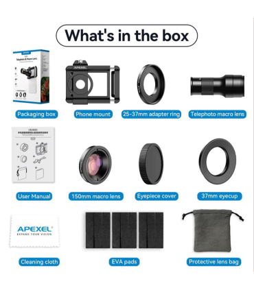 لنز میکروسکوپی موبایل اپکسل مدل APL-TM6 برند Apexel