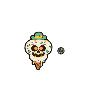 پین/پیکسل فلزی Loungefly اسکلت بستنی قیفی (Skull Ice Cream) سفید