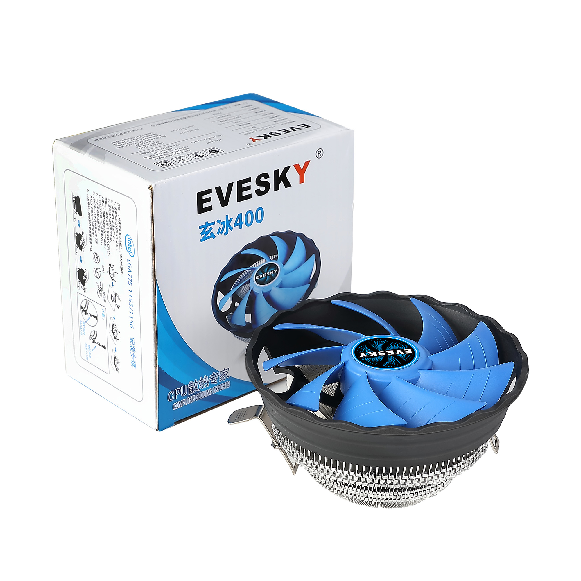 خنک کننده CPU بادی EVESKY Bing 400 مشکی